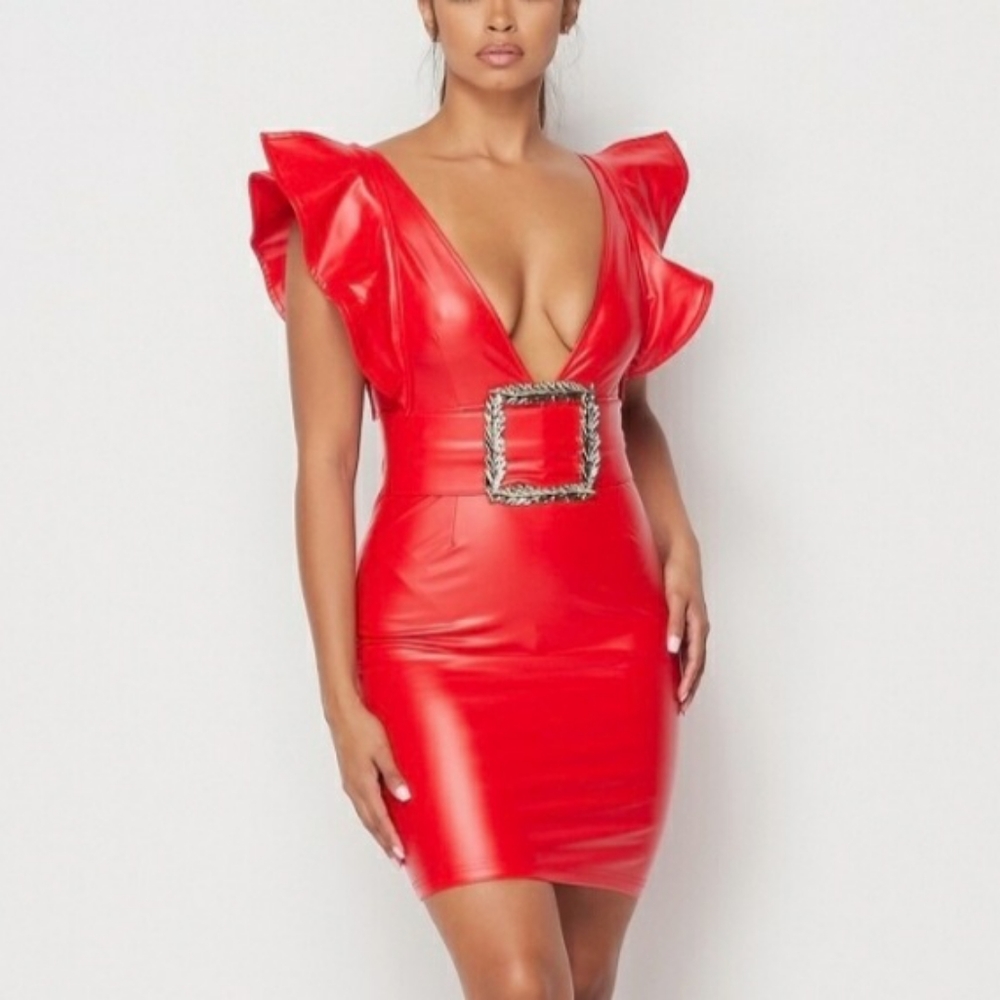 Red Latex Dress